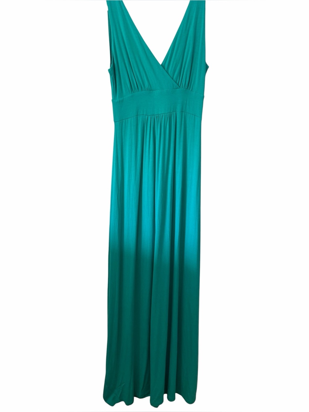 Willi Smith Teal Maxi Dress Sleeveless Empire Waist Stretch Small